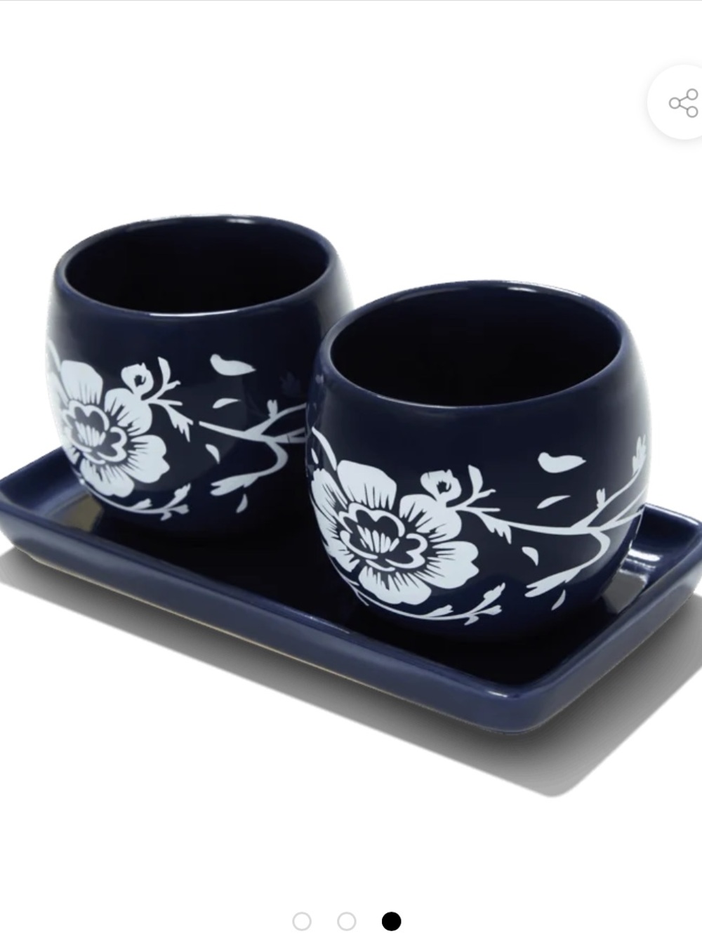 Summer & Rose Ceramic Planters Set of 2 – Navy Blue Floral